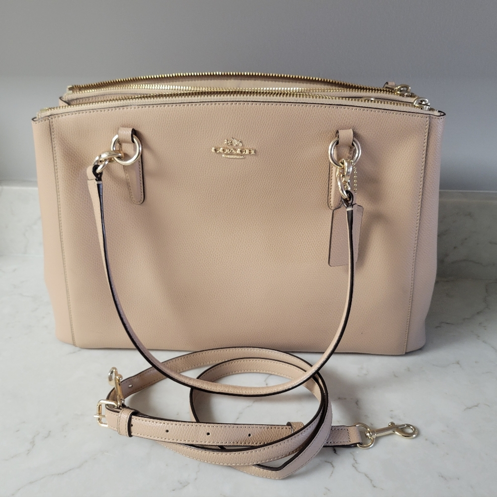 Beige/ nude Coach medium bag